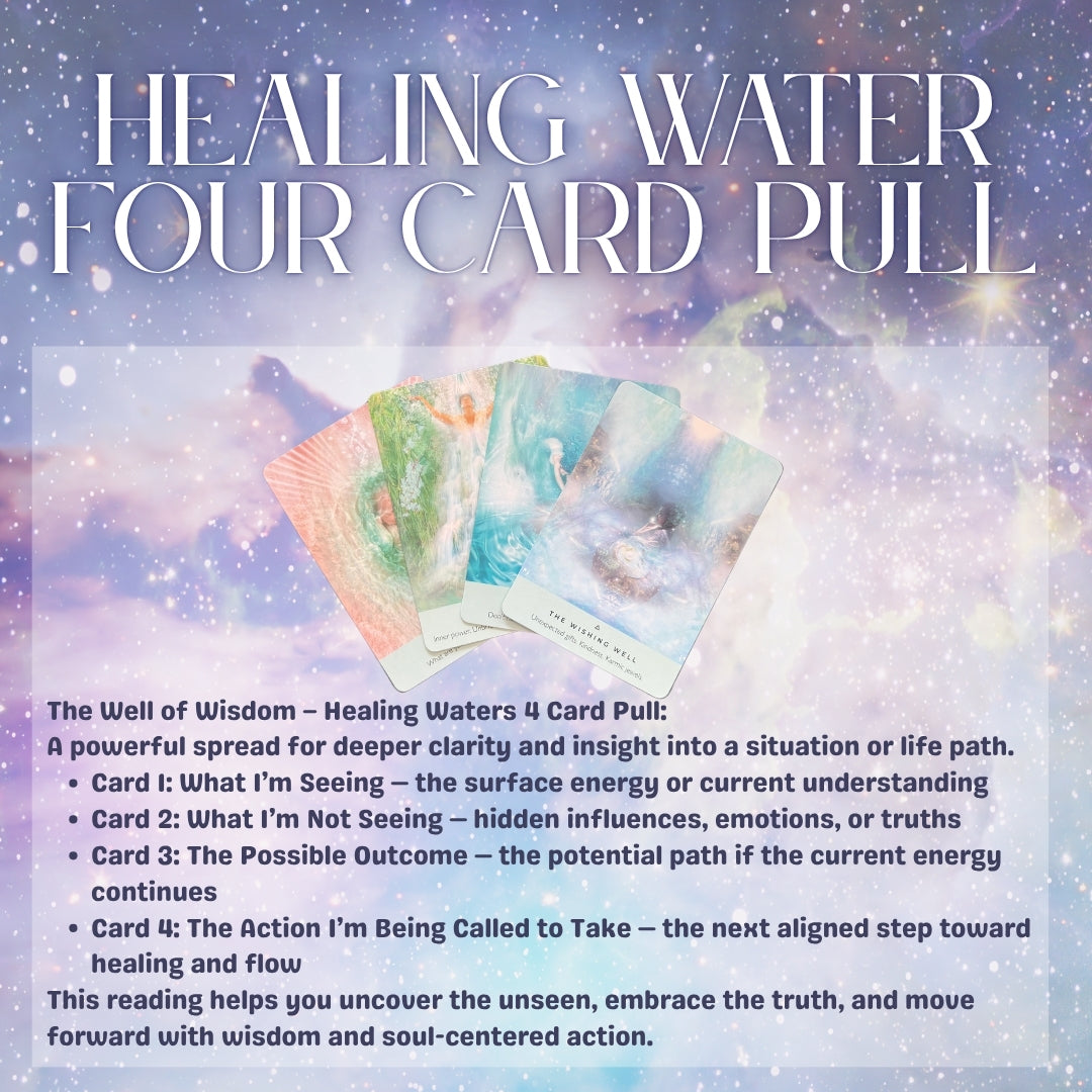Healing Waters Oracle 4-Card Reading – The Well of Wisdom Spread • Intuitive Insight, Hidden Truths & Soul-Led Action (Digital)