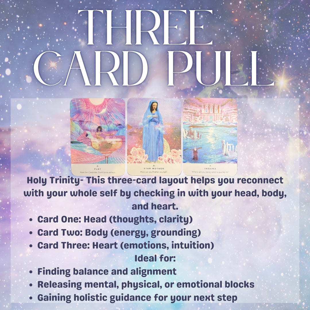 Three Card Oracle Reading | Holy Trinity Spread | Head, Body, Heart Intuitive Pull & Spiritual Guidance