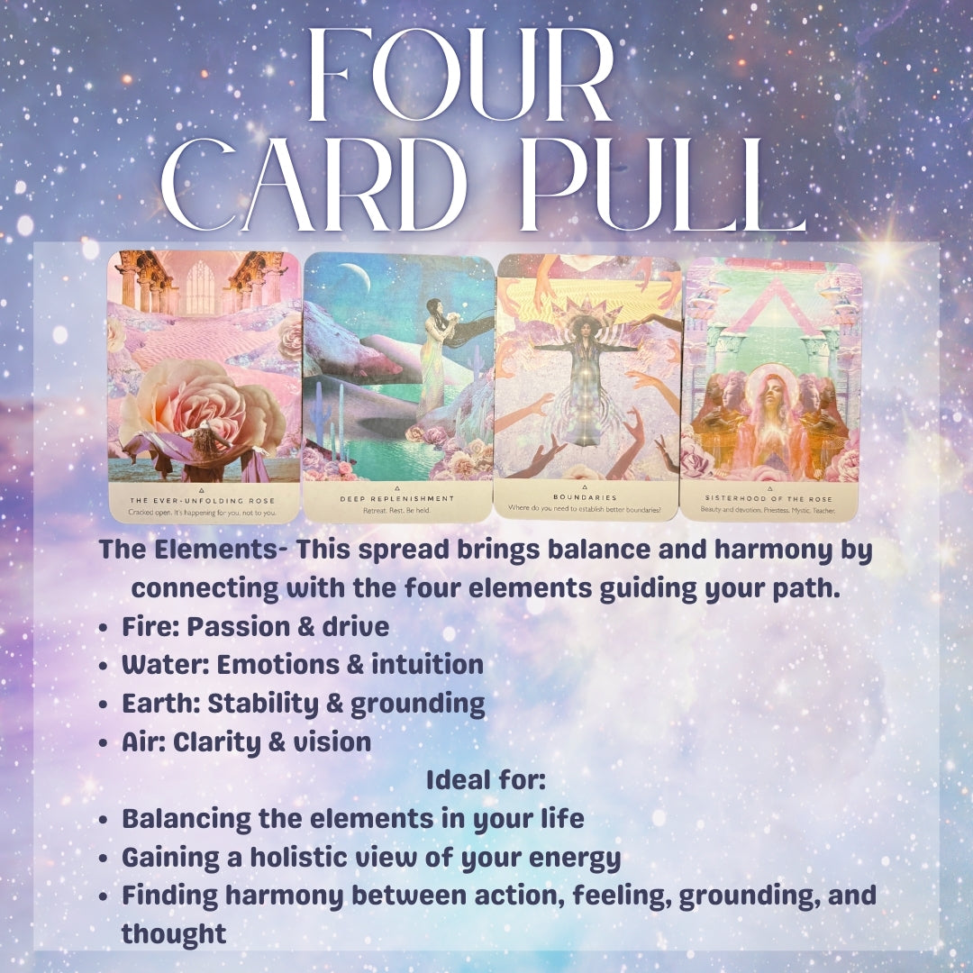 Four Card Oracle Reading | The Elements Spread | Intuitive Spiritual Guidance for Balance & Energy Alignment