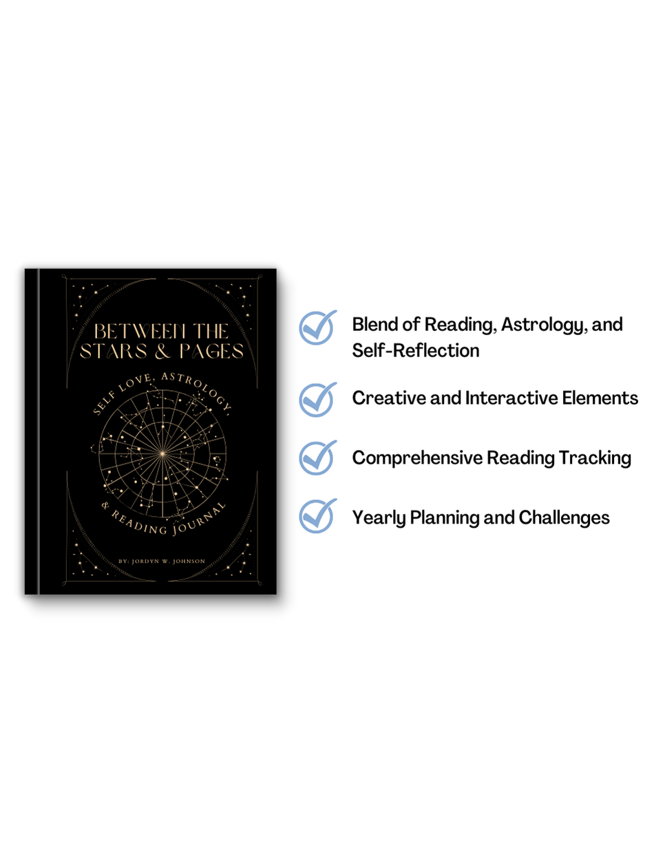 HARDCOVER: Between the Stars & Pages: Self Love, Astrology, & Reading Journal