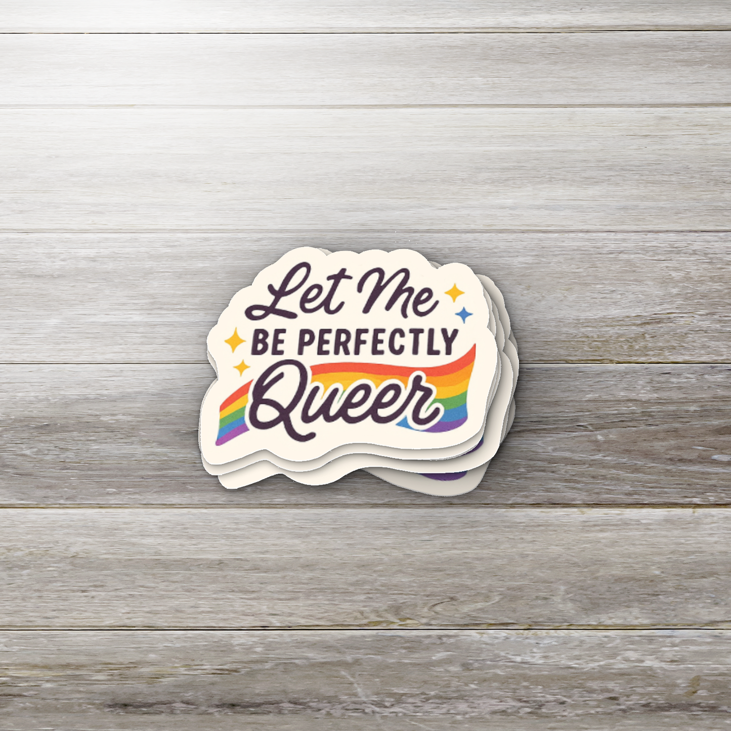 Let Me Be Perfectly Queer | Retro Pride Sticker | LGBTQ+ Rainbow Vinyl Decal | Self-Love & Equality Gift