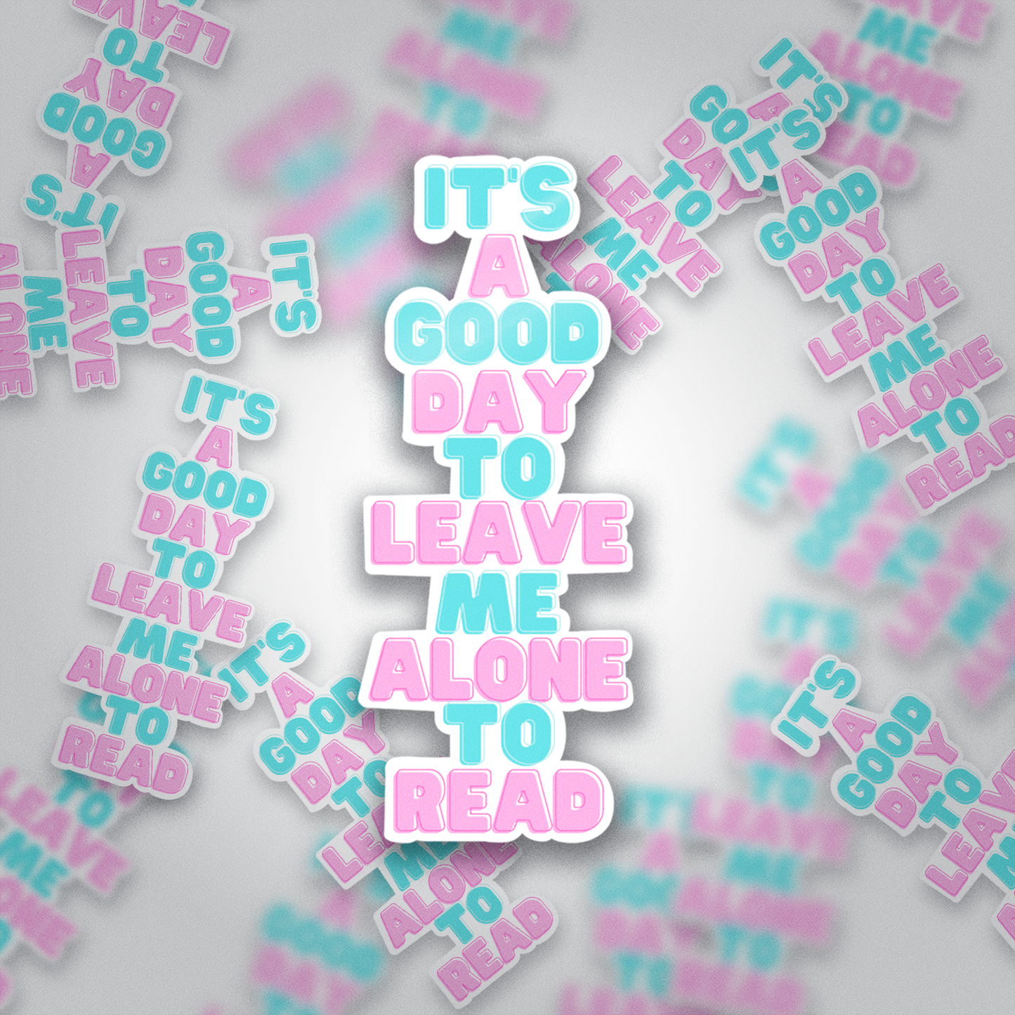 Leave Me Alone to Read Sticker – Funny Book Lover Vinyl Decal, Introvert Reading Gift, Pastel Bookish Aesthetic