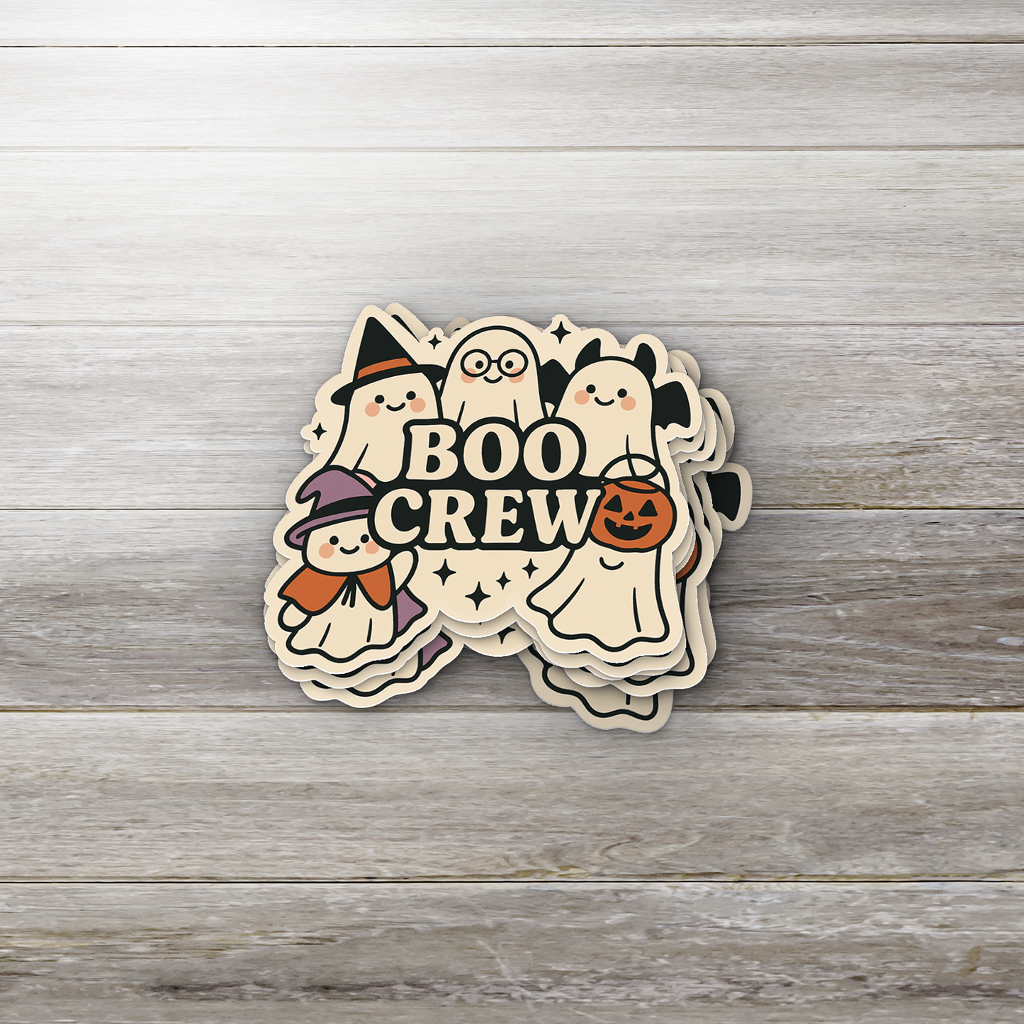 Boo Crew Sticker | Cute Ghosts | Halloween Vinyl | Glossy Finish