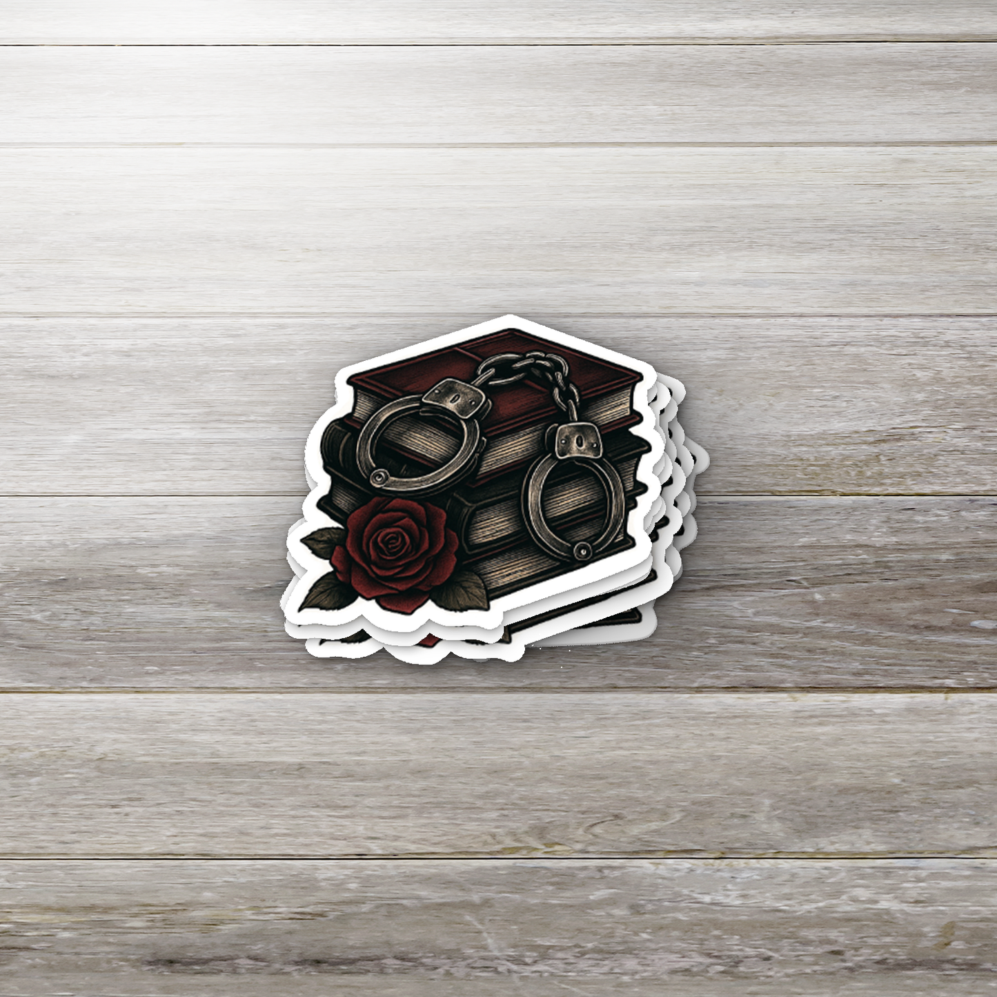 Book & Handcuffs Sticker | Dark Romance | Smut Lover Aesthetic | Glossy Finish