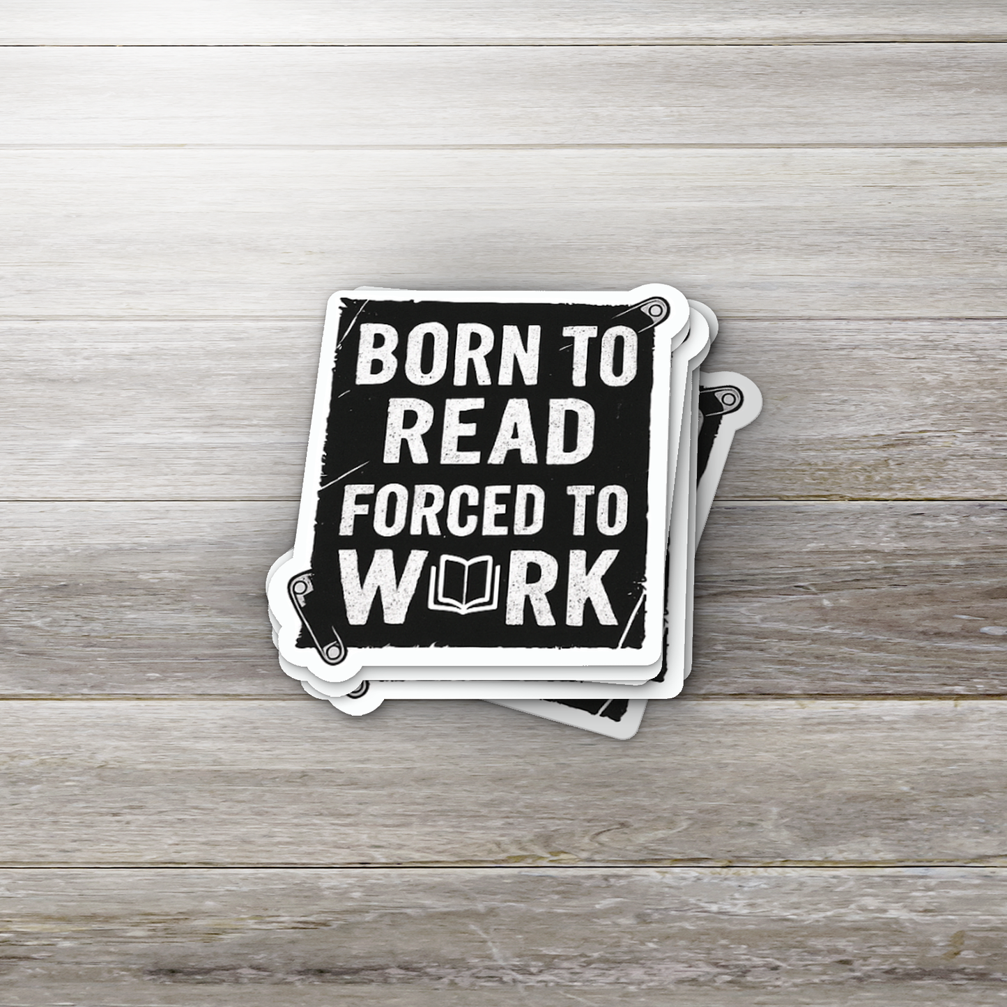 Born to Read Forced to Work Sticker | Funny Book Lover | Glossy Finish