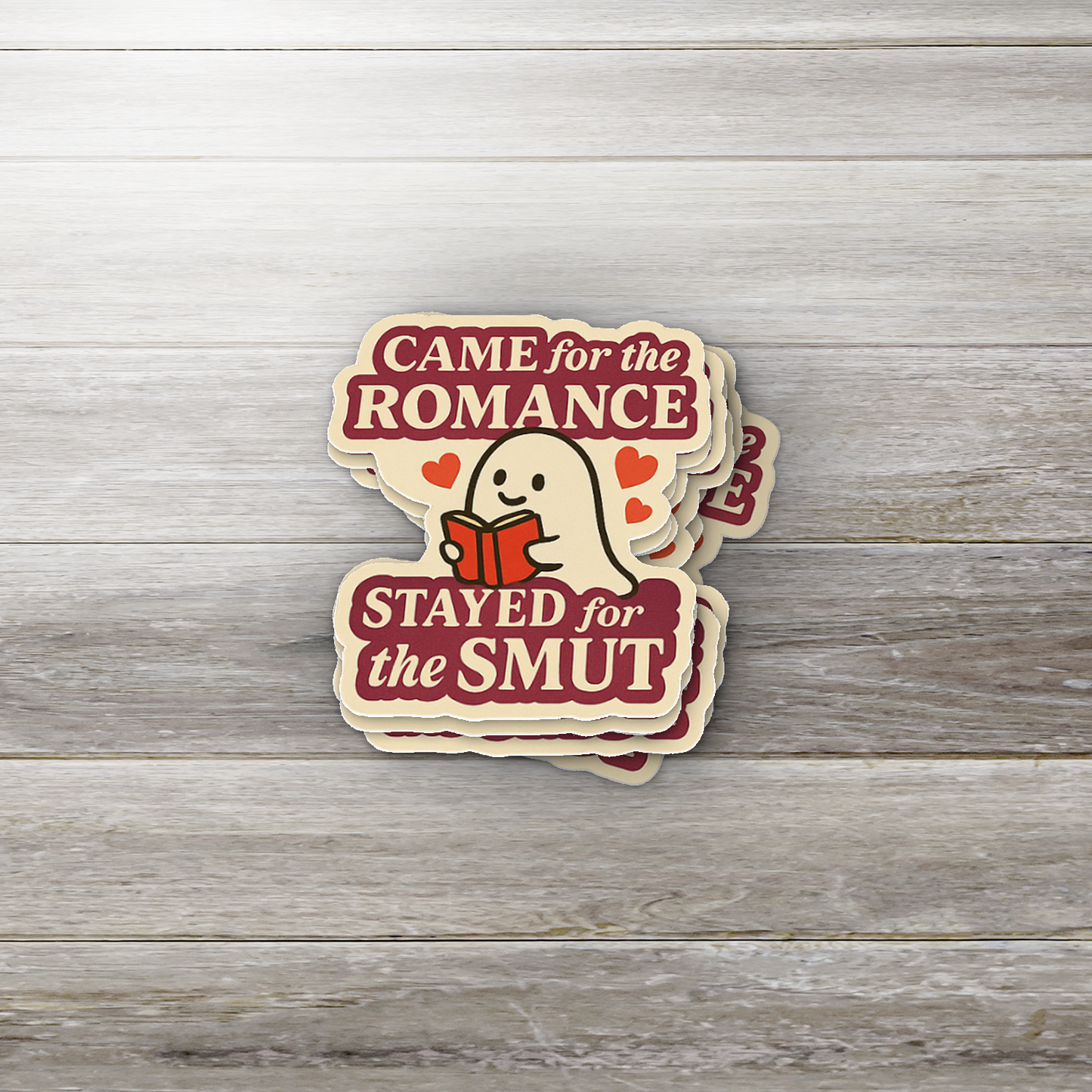 Came for the Romance Stayed for the Smut Sticker | Spicy Bookish Vinyl Waterproof Sticker | Funny Romance Reader Gift