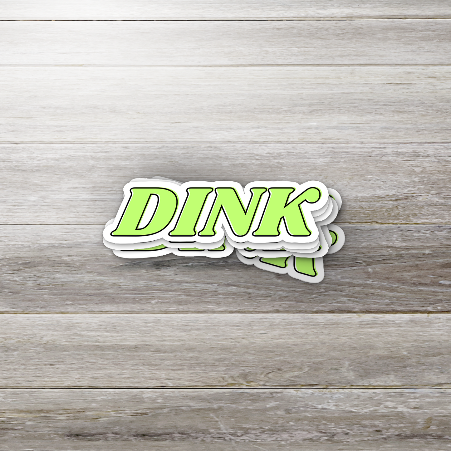 DINK Pickleball Vinyl Sticker – Glossy Neon Green Sports Decal for Bottles, Paddles & Journals