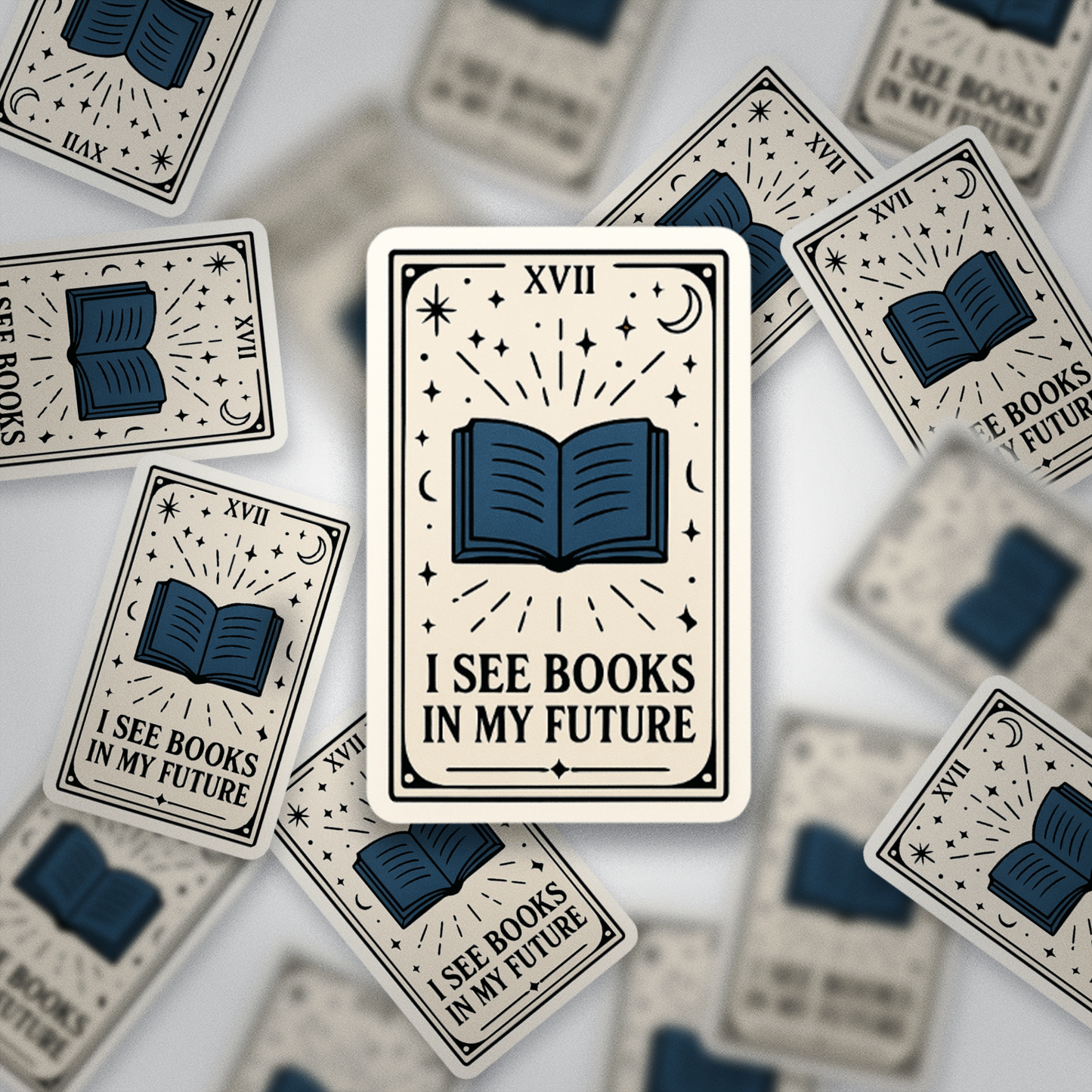 I See Books in My Future Sticker | Bookish Tarot Design | Glossy Vinyl