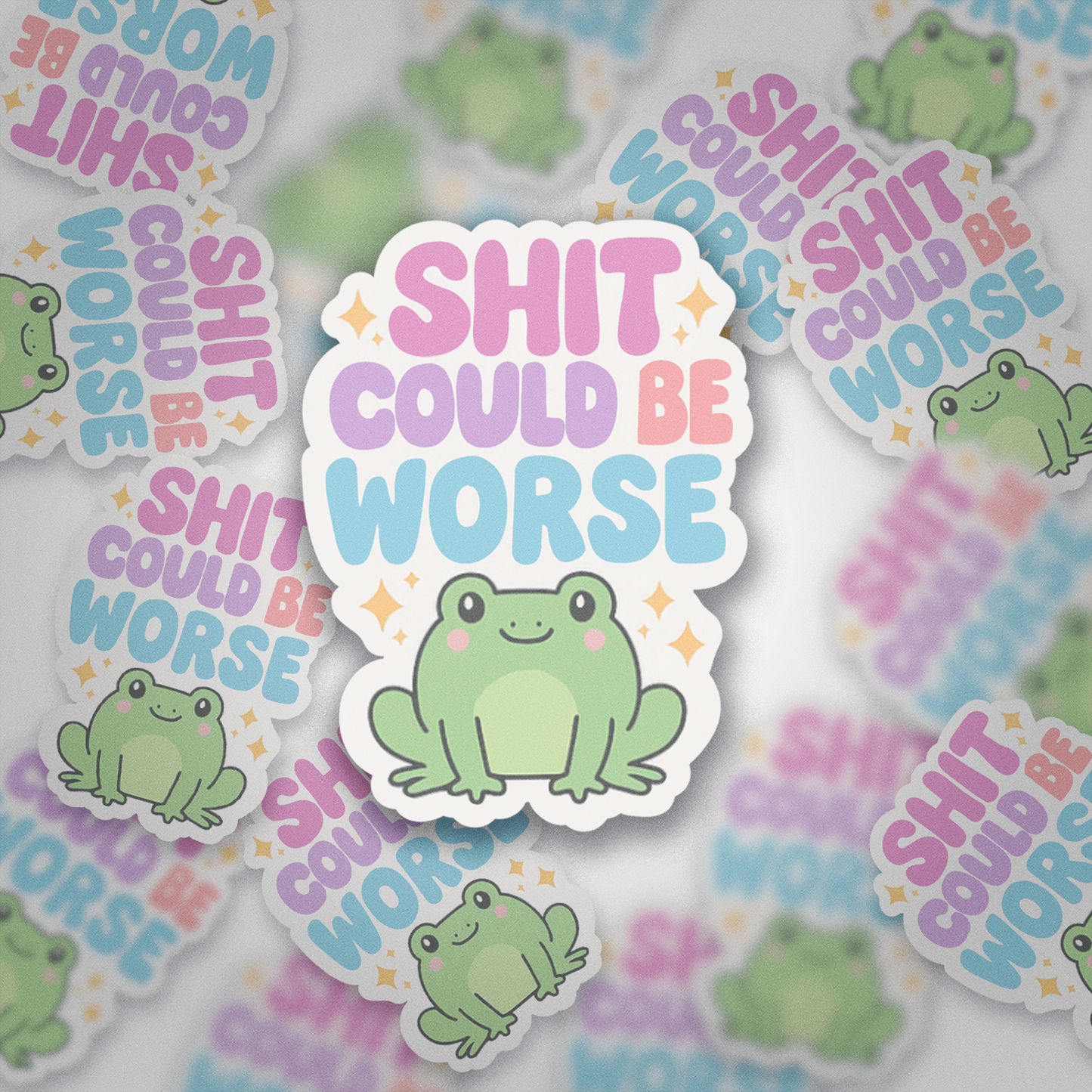Shit Could Be Worse Frog Sticker | Funny Vinyl Waterproof Sticker