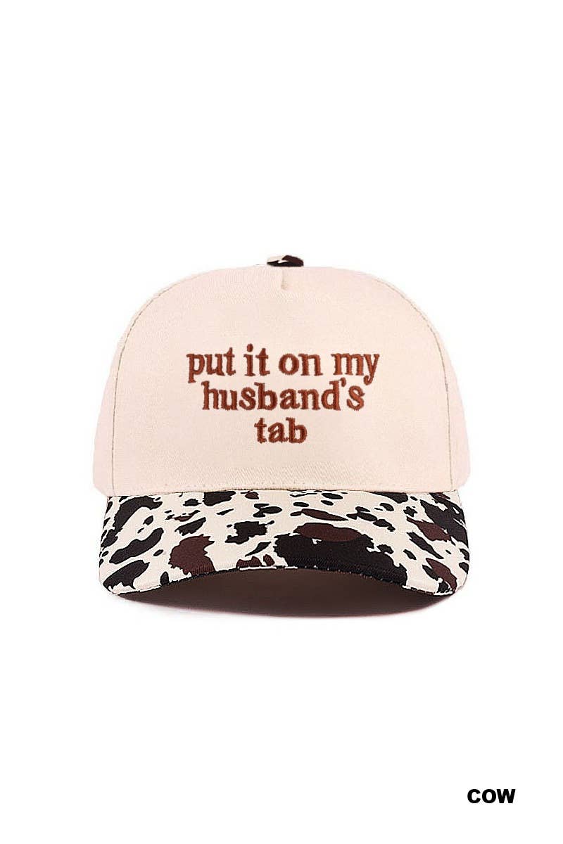 “Put It On My Husband’s Tab” Hat • Funny Trucker Hat • Sassy Wife Hat • Girls Night Hat • Relatable Humor Cap