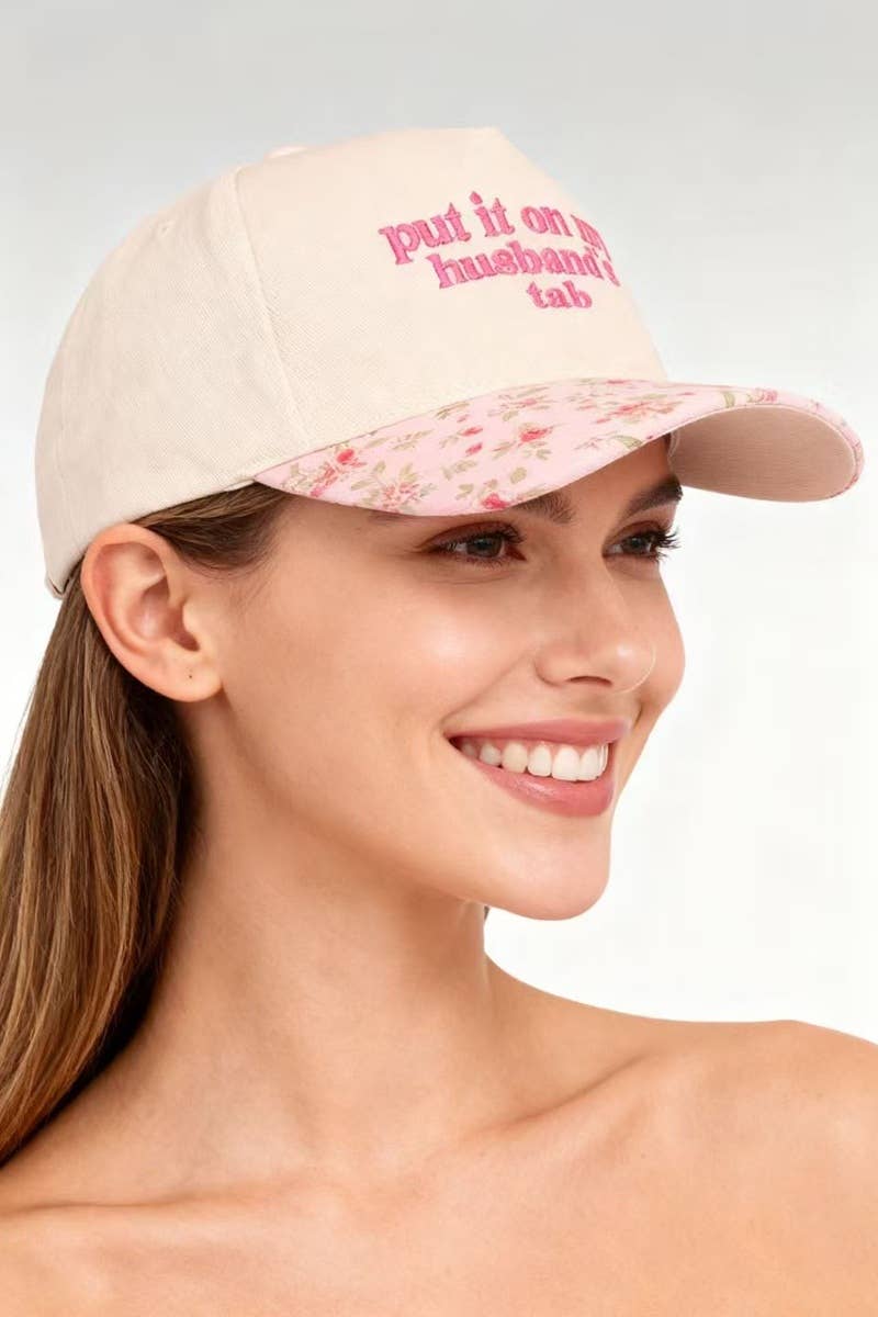 “Put It On My Husband’s Tab” Hat • Funny Trucker Hat • Sassy Wife Hat • Girls Night Hat • Relatable Humor Cap