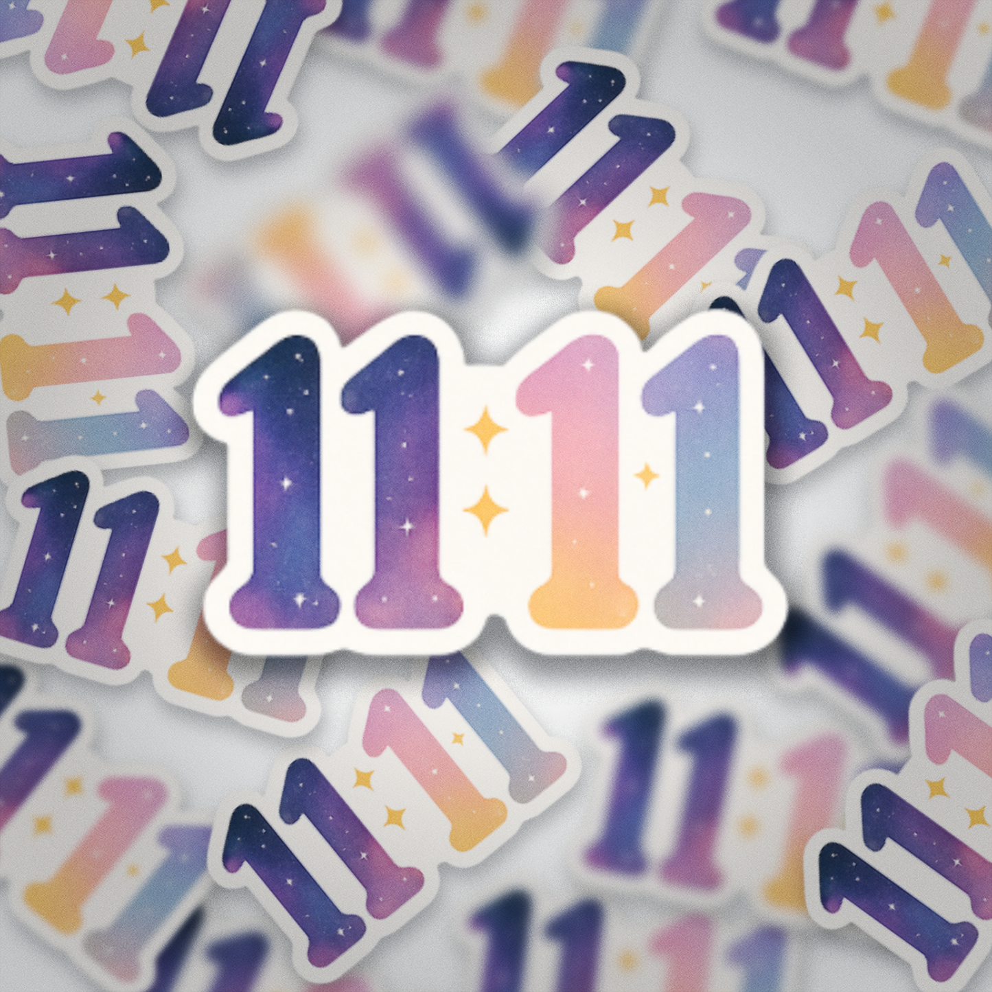 11:11 Angel Number Sticker | Spiritual Manifestation Vinyl | Glossy Water-Resistant Celestial Sticker for Journals, Laptops & More