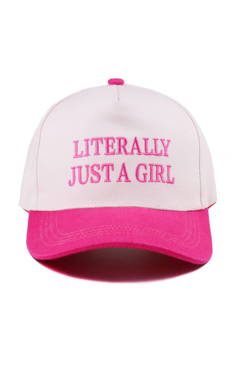 Literally Just a Girl Hat • Trendy Trucker Hat • Funny Girl Hat • Soft Girl Aesthetic Hat • Cute Casual Hat