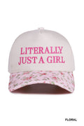 Literally Just a Girl Hat • Trendy Trucker Hat • Funny Girl Hat • Soft Girl Aesthetic Hat • Cute Casual Hat