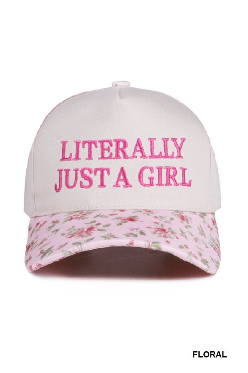 Literally Just a Girl Hat • Trendy Trucker Hat • Funny Girl Hat • Soft Girl Aesthetic Hat • Cute Casual Hat