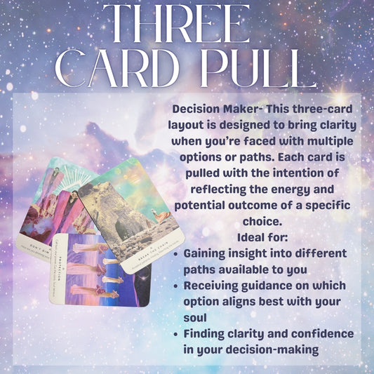 Three Card Oracle Reading | Decision Maker Spread | Intuitive Card Pull for Choices & Spiritual Guidance