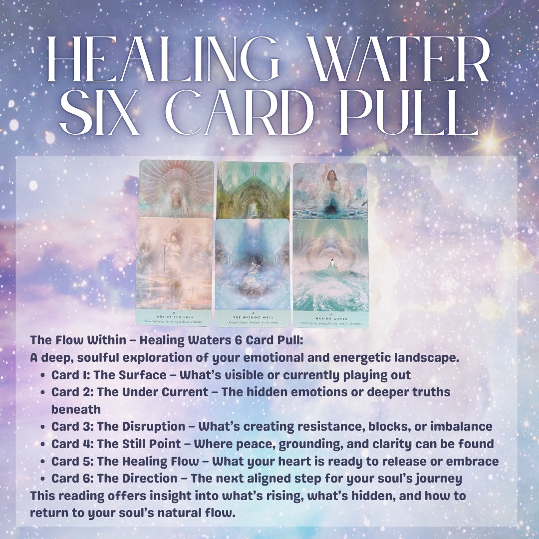 Healing Waters Oracle 6-Card Reading – The Flow Within Spread • Emotional Healing, Energy Check-In & Intuitive Soul Guidance (Digital)