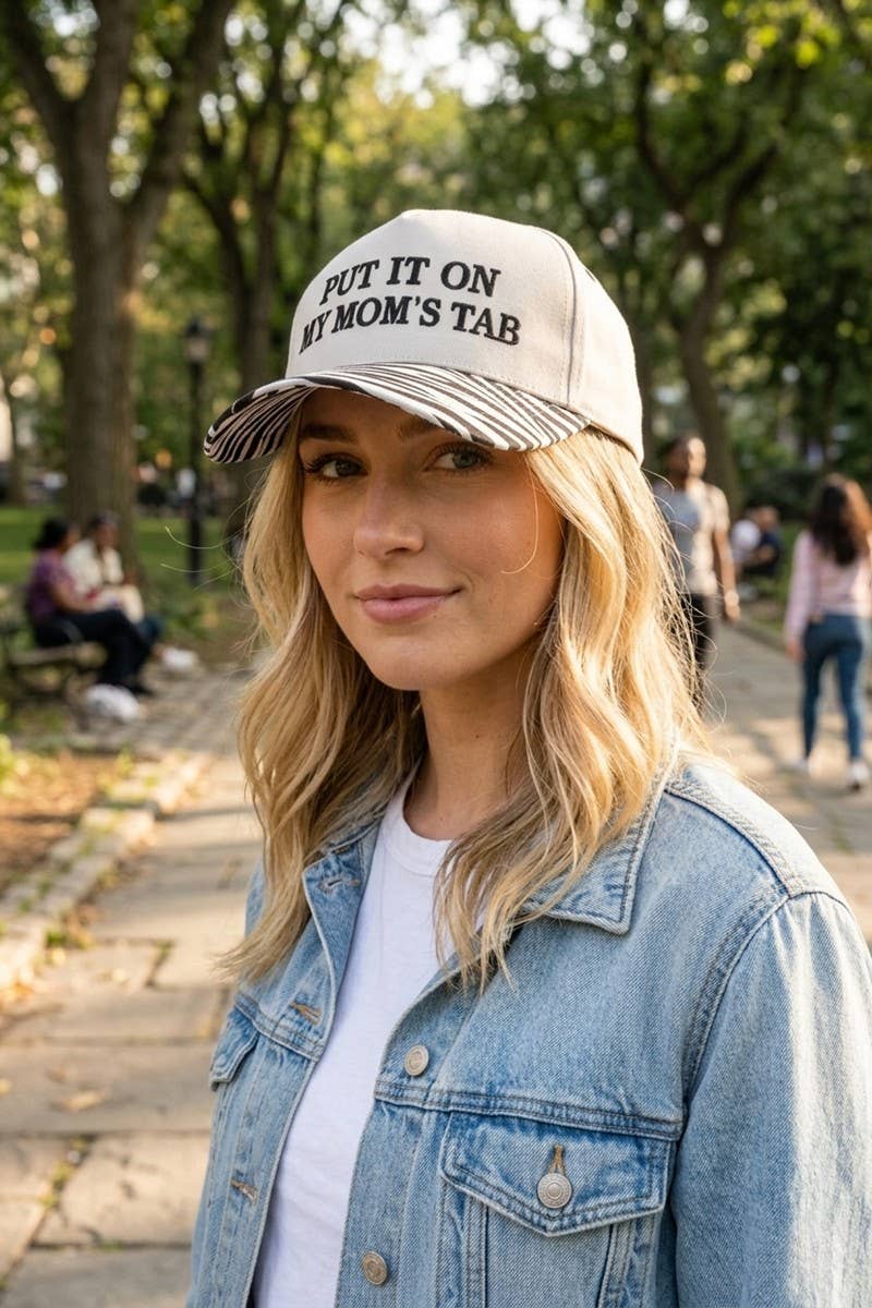 “Put It On My Husband’s Tab” Hat • Funny Trucker Hat • Sassy Wife Hat • Girls Night Hat • Relatable Humor Cap