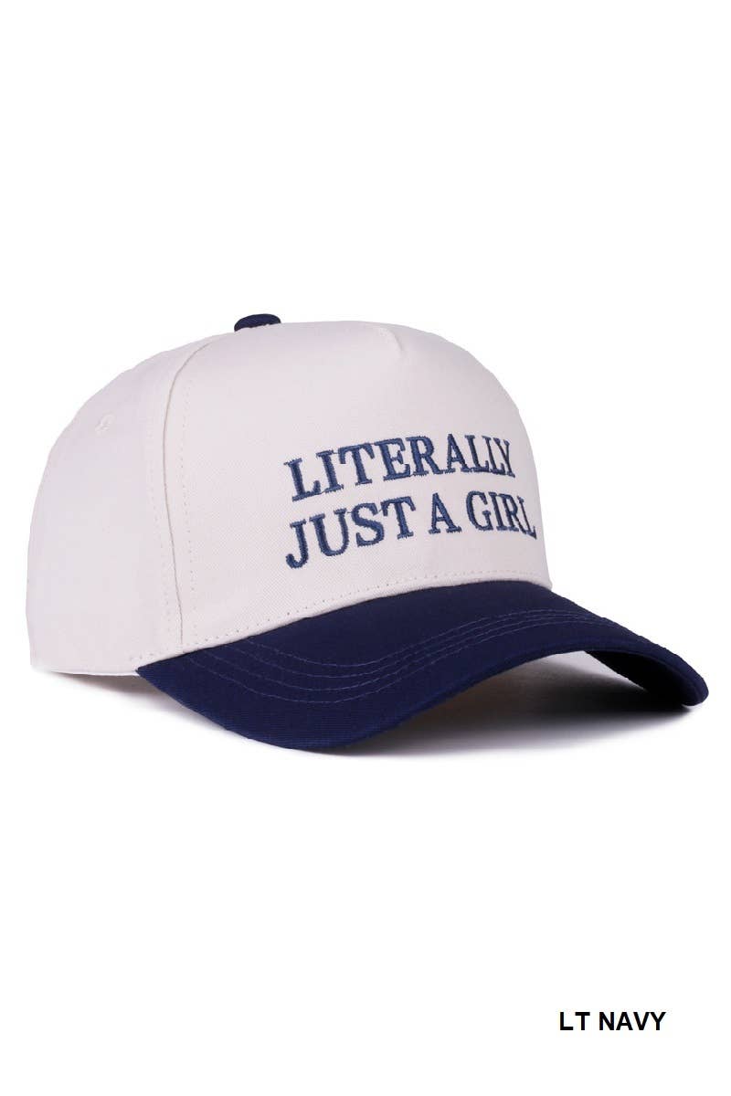 Literally Just a Girl Hat • Trendy Trucker Hat • Funny Girl Hat • Soft Girl Aesthetic Hat • Cute Casual Hat