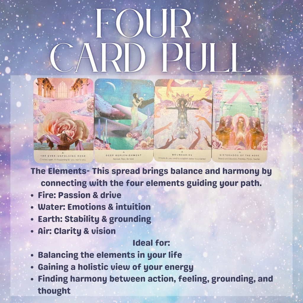 Four Card Oracle Reading | The Elements Spread | Intuitive Spiritual Guidance for Balance & Energy Alignment