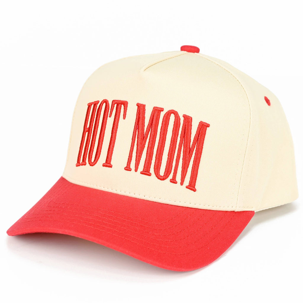 Embroidered “Hot Mom” Hat • Trendy Mom Hat • Funny Mom Gift • Cute Aesthetic Trucker Cap