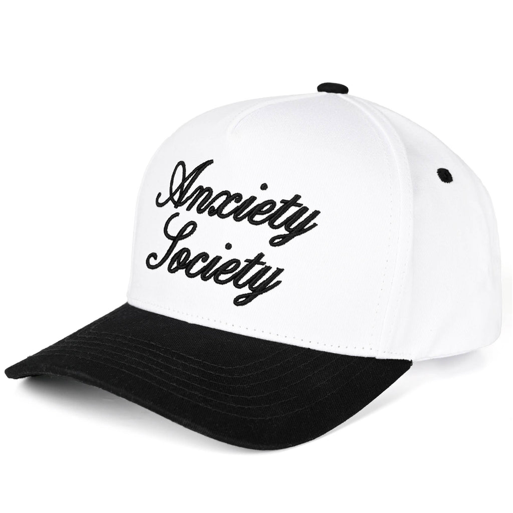 Embroidered “Anxiety Society” Hat • Funny Relatable Hat • Aesthetic Trucker Cap • Mental Health Humor