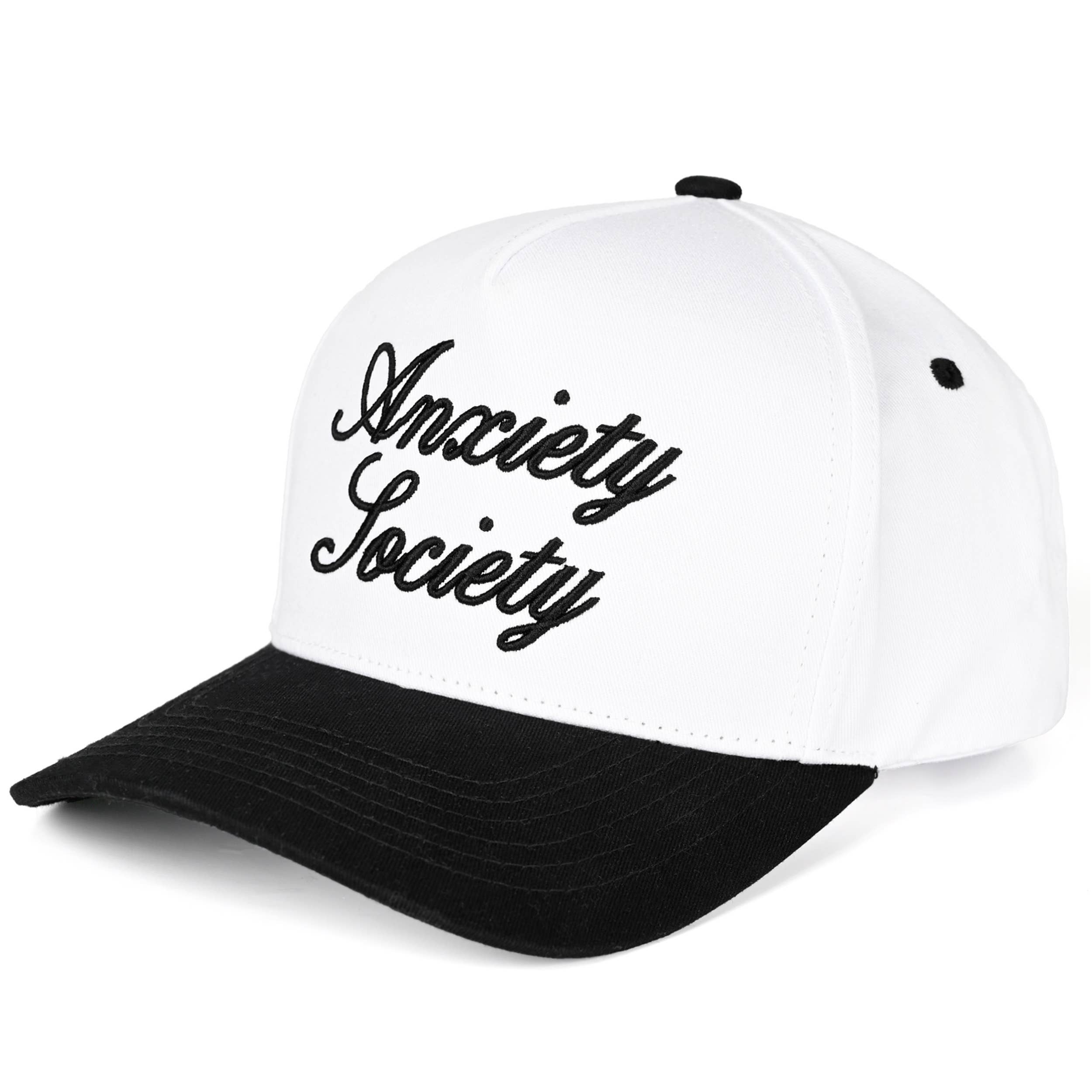 Embroidered “Anxiety Society” Hat • Funny Relatable Hat • Aesthetic Trucker Cap • Mental Health Humor