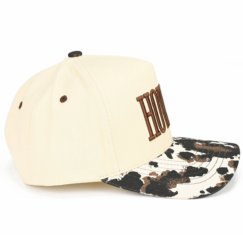 Embroidered “Howdy” Hat • Western Cow Print Trucker Hat • Country Style Two-Tone Cap
