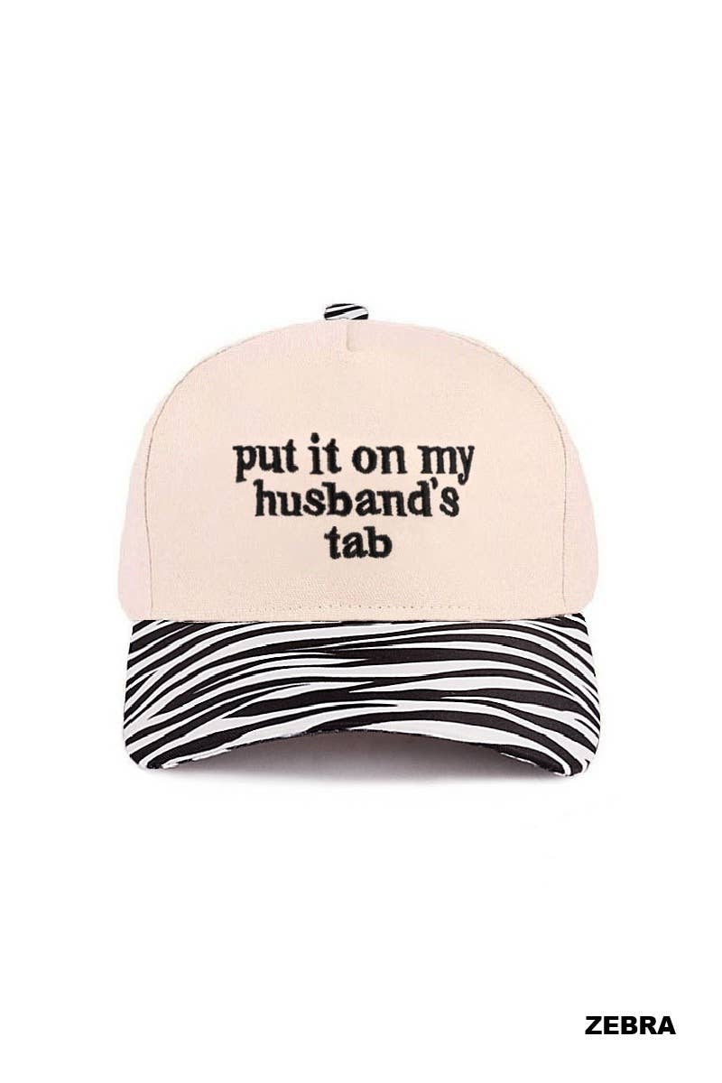 “Put It On My Husband’s Tab” Hat • Funny Trucker Hat • Sassy Wife Hat • Girls Night Hat • Relatable Humor Cap