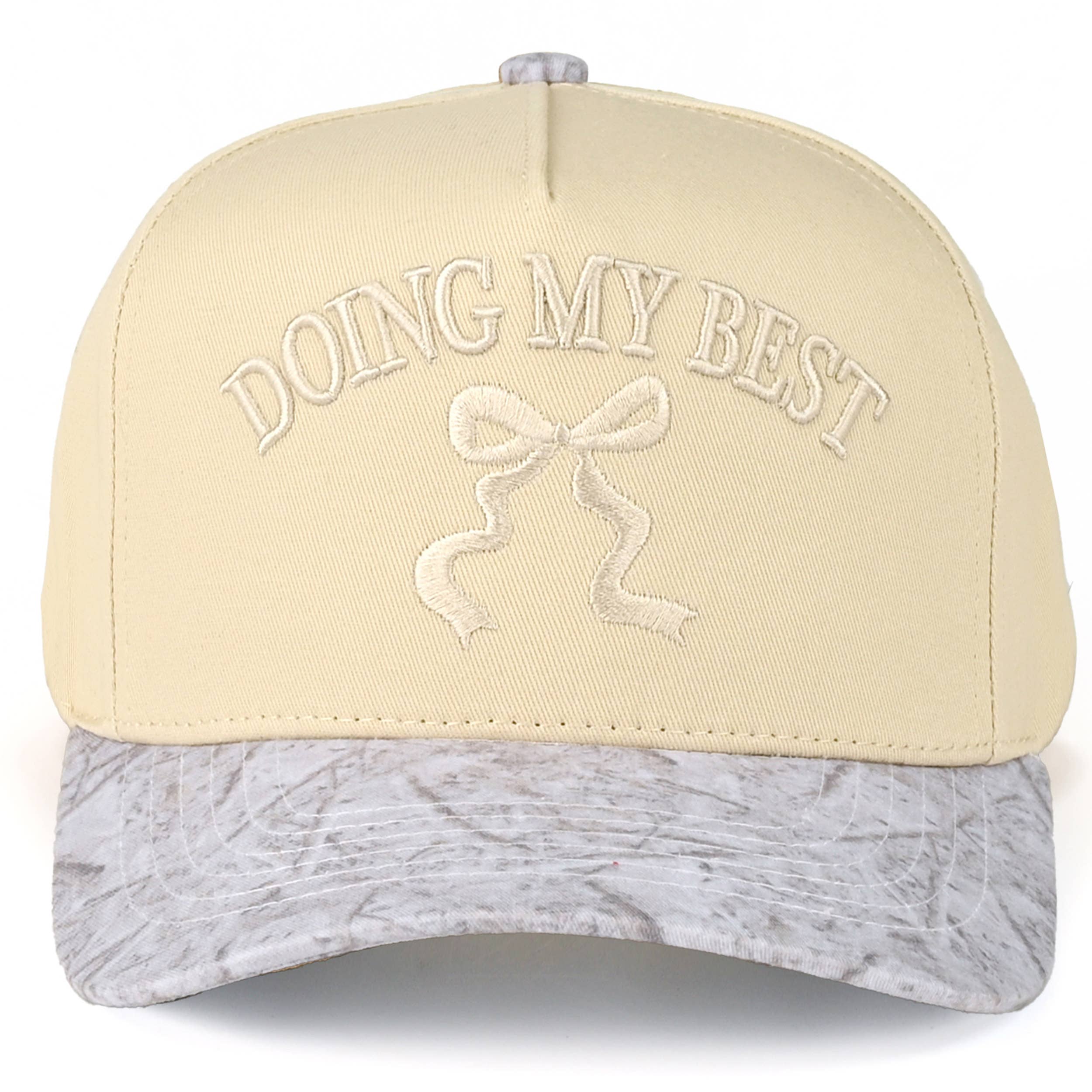 Doing My Best Trucker Hat • Embroidered Bow Baseball Cap • Cute Mental Health Hat • Coquette Aesthetic Hat • Women's Snapback Cap