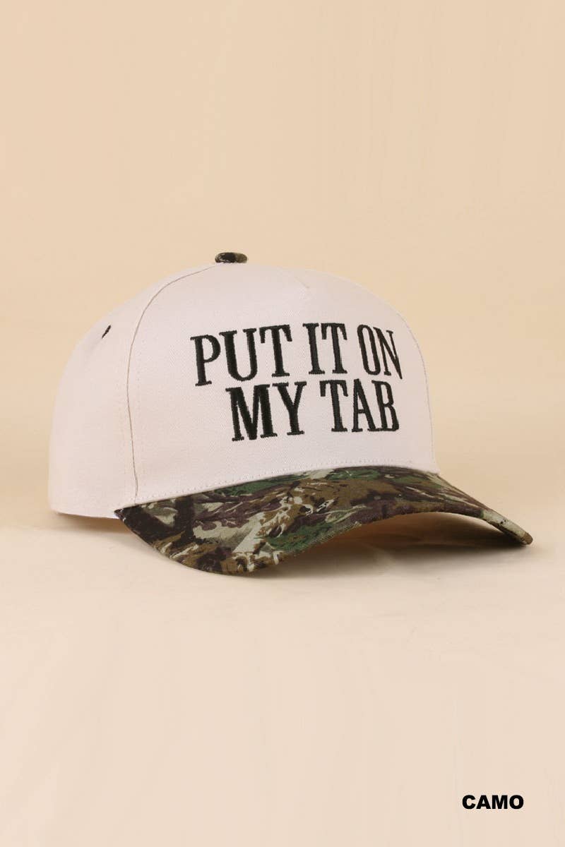 “Put It On My Husband’s Tab” Hat • Funny Trucker Hat • Sassy Wife Hat • Girls Night Hat • Relatable Humor Cap