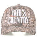 Embroidered “God’s Country” Hat • Western Trucker Hat • Country Style Two-Tone Cap