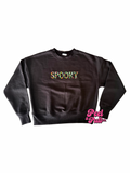 Spooky Floral Embroidered Crewneck | Halloween Sweatshirt