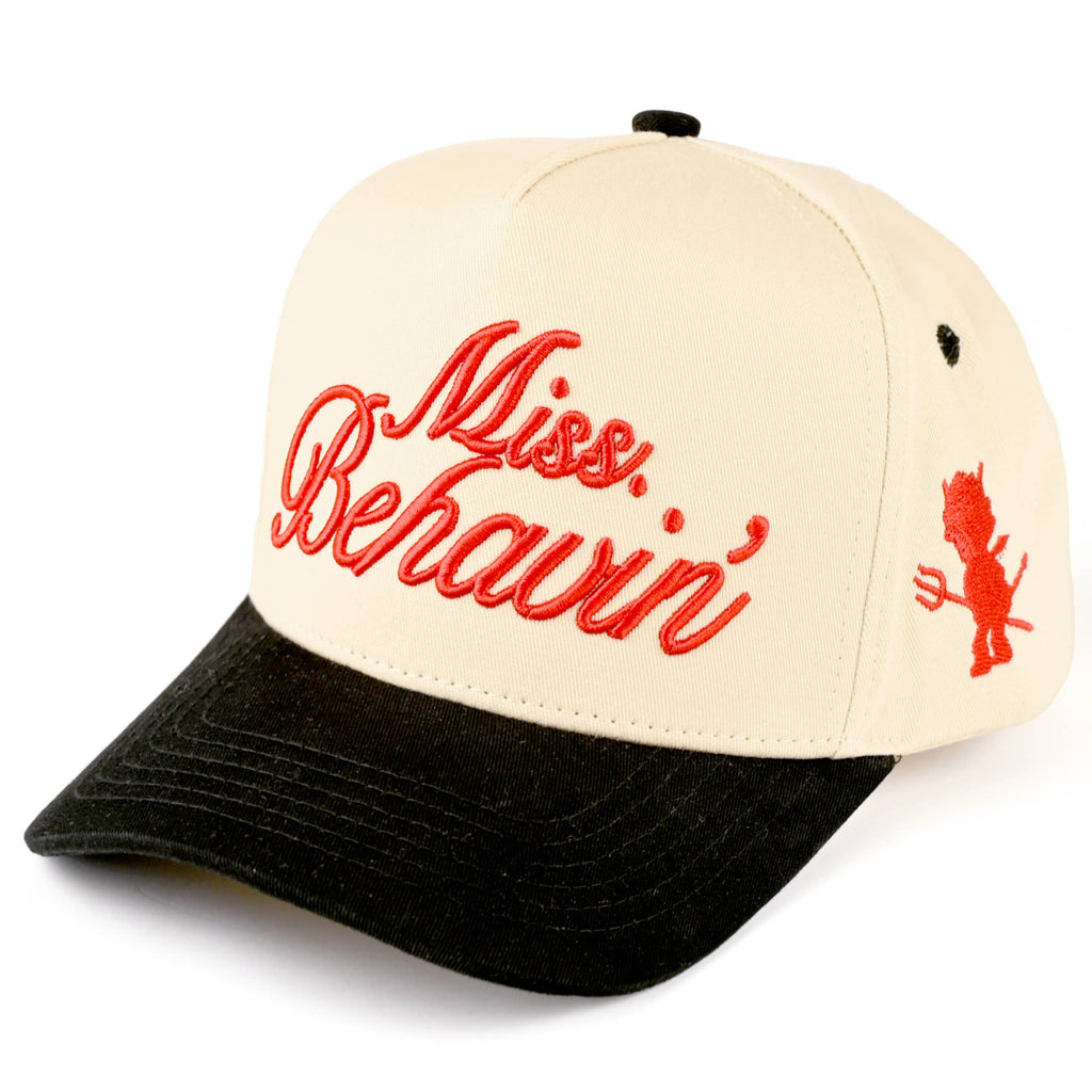 Embroidered “Miss Behavin’” Hat • Sassy Statement Hat • Funny Western Vibe Cap • Cute Trucker Hat