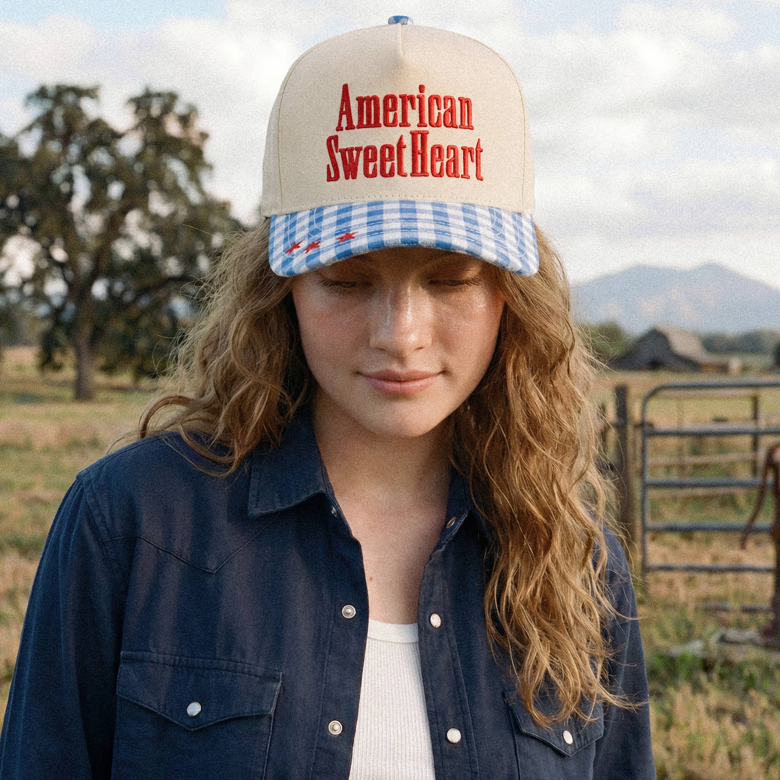 American Sweetheart Trucker Hat • Patriotic Baseball Cap • USA Fourth of July Hat • Country Concert Hat • Western Cowgirl Snapback