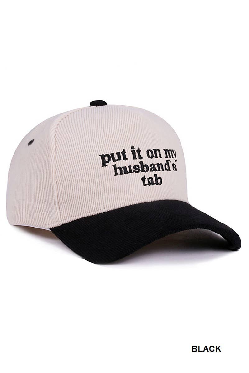 Put It On My Husband’s Tab Trucker Hat • Funny Cowgirl Hat • Western Baseball Cap • Country Concert Hat • Adjustable Snapback Hat