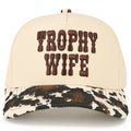 “Trophy Wife” Embroidered Hat • Cow Print Trucker Hat • Western Aesthetic Cap • Funny Statement Hat