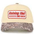 Embroidered “Raising Hell Since Forever” Hat • Western Trucker Hat • Vintage Style Two-Tone Cap