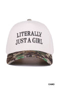 Literally Just a Girl Hat • Trendy Trucker Hat • Funny Girl Hat • Soft Girl Aesthetic Hat • Cute Casual Hat