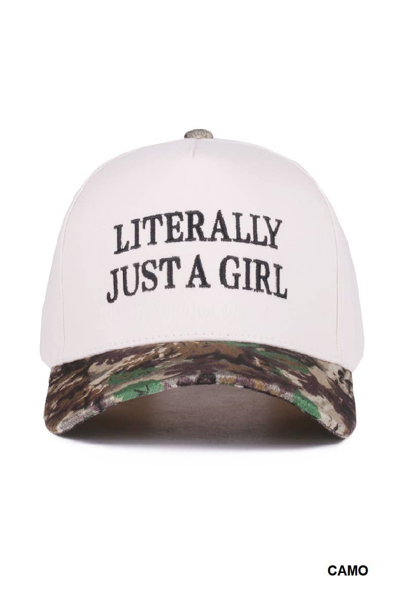 Literally Just a Girl Hat • Trendy Trucker Hat • Funny Girl Hat • Soft Girl Aesthetic Hat • Cute Casual Hat