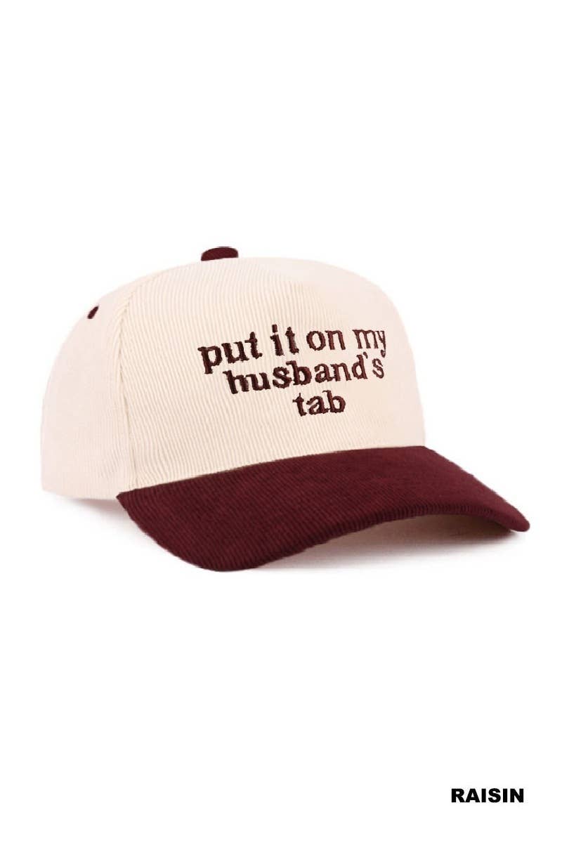 Put It On My Husband’s Tab Trucker Hat • Funny Cowgirl Hat • Western Baseball Cap • Country Concert Hat • Adjustable Snapback Hat