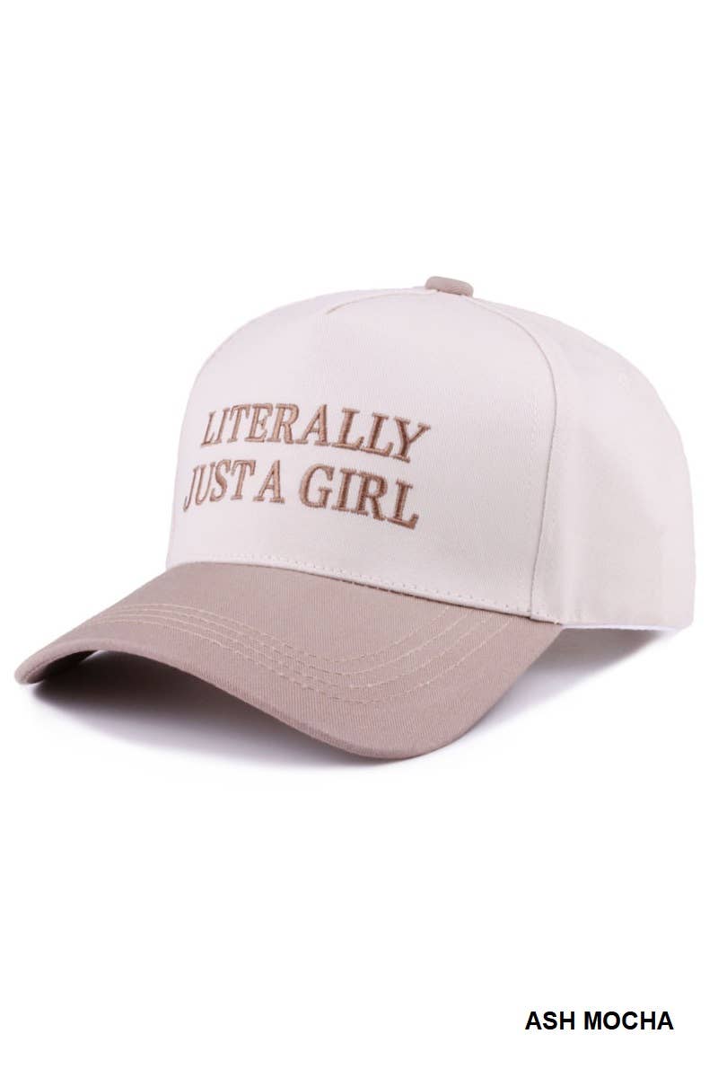 Literally Just a Girl Hat • Trendy Trucker Hat • Funny Girl Hat • Soft Girl Aesthetic Hat • Cute Casual Hat