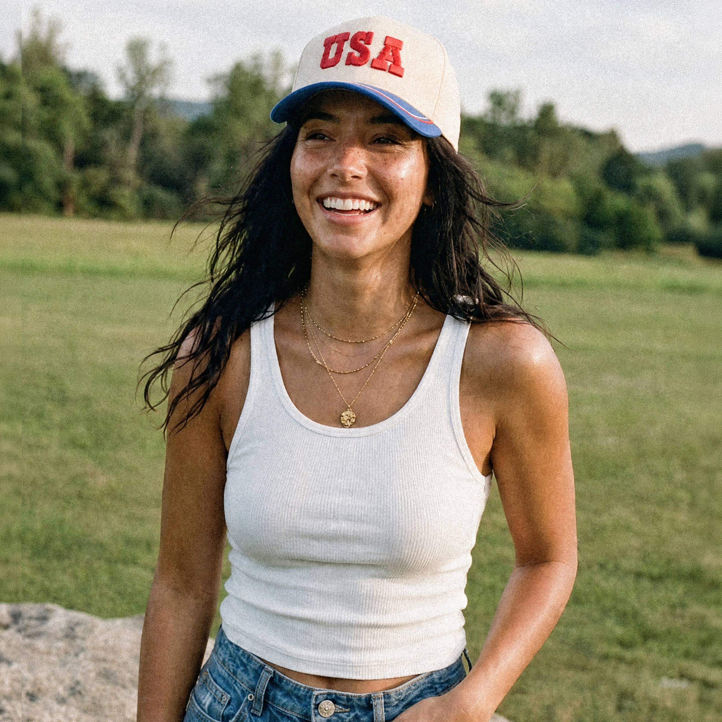 USA Trucker Hat • Patriotic Baseball Cap • Fourth of July Hat • Americana Snapback Hat • Red White Blue Western Hat