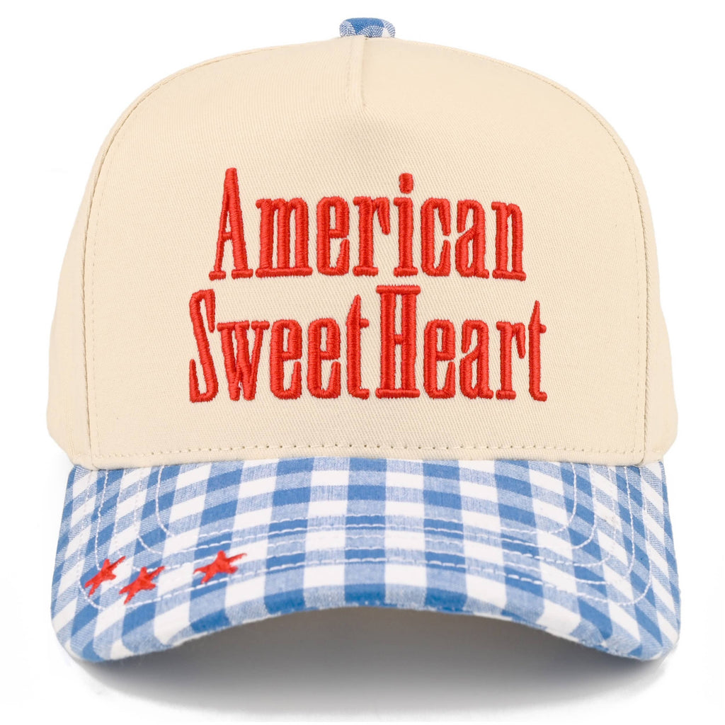 American Sweetheart Trucker Hat • Patriotic Baseball Cap • USA Fourth of July Hat • Country Concert Hat • Western Cowgirl Snapback