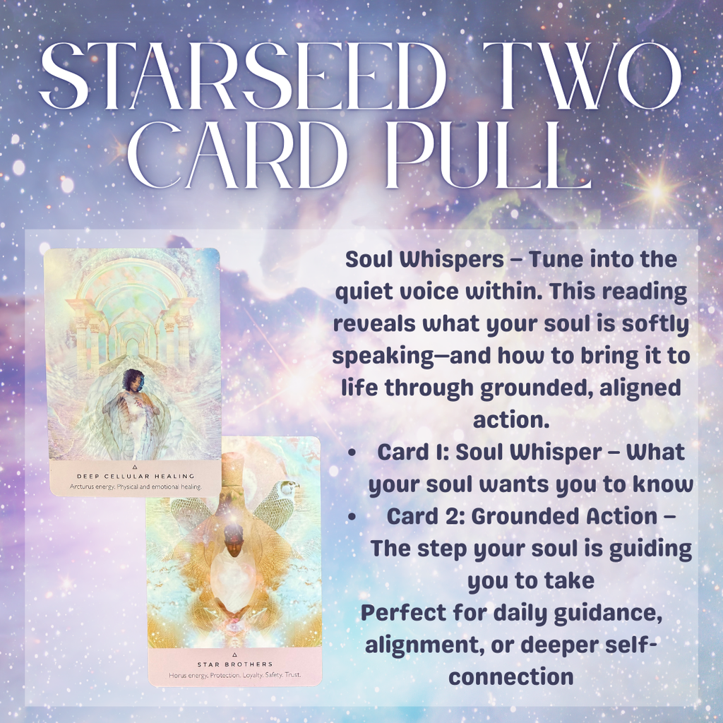 Starseed Oracle 2-Card Reading – Soul Whisper & Grounded Action Spread • Intuitive Digital Message for Spiritual Clarity