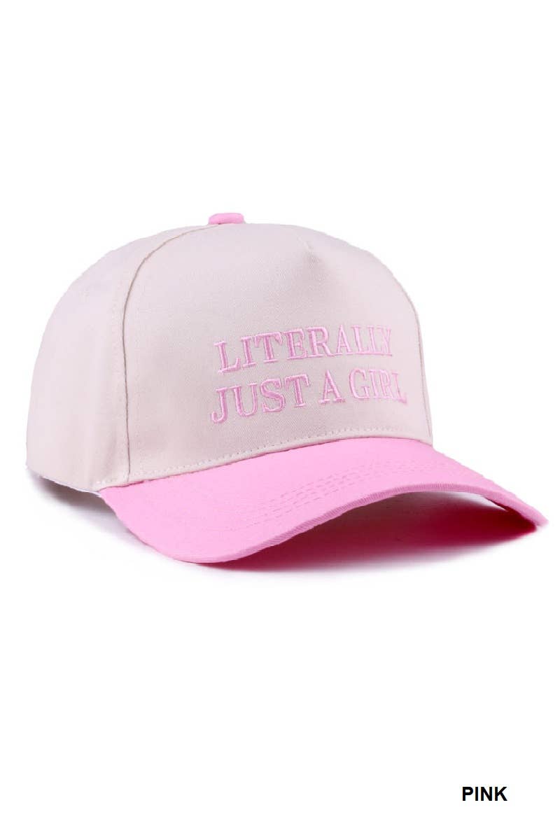 Literally Just a Girl Hat • Trendy Trucker Hat • Funny Girl Hat • Soft Girl Aesthetic Hat • Cute Casual Hat