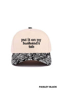“Put It On My Husband’s Tab” Hat • Funny Trucker Hat • Sassy Wife Hat • Girls Night Hat • Relatable Humor Cap