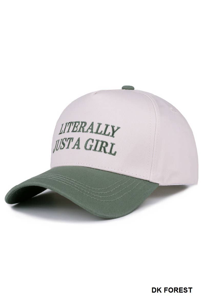 Literally Just a Girl Hat • Trendy Trucker Hat • Funny Girl Hat • Soft Girl Aesthetic Hat • Cute Casual Hat