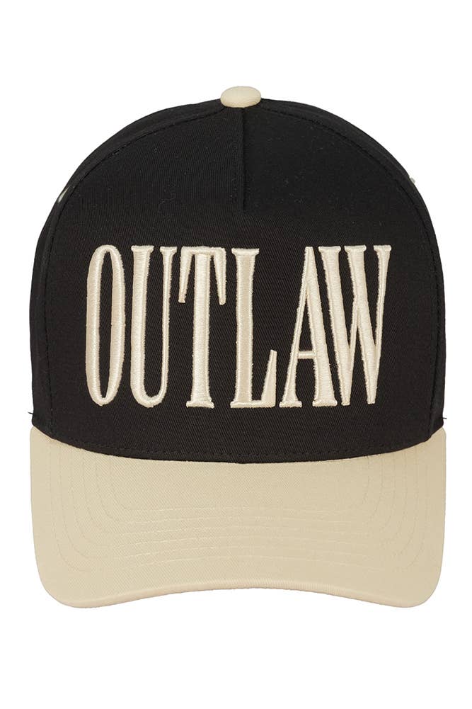 Outlaw Trucker Hat • Western Cowboy Hat • Embroidered Baseball Cap • Country Concert Hat • Unisex Western Snapback Cap
