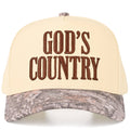 Embroidered “God’s Country” Hat • Western Trucker Hat • Country Style Two-Tone Cap